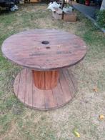 Houten tuintafel van kabelhaspel, Tuin en Terras, Ophalen of Verzenden, Gebruikt, Rond, Hout
