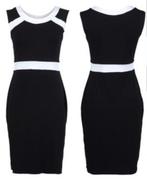 Mouwloze damesjurk cocktail jurk LIV Collection zwart wit M, Maat 38/40 (M), Zwart, Nieuw, Ophalen of Verzenden