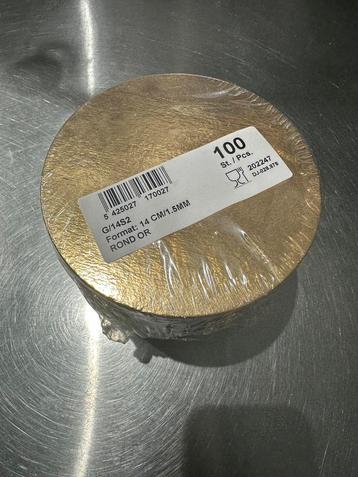 Nieuw 100 stuksTaart karton goud 14 cm doorsnede beschikbaar voor biedingen