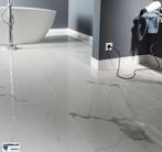 Grote Pvc click Tegel Carrara Marmer 85,6cm X42,8cm €29,95m2, Grote Pvc click tegel marmer wit 95cm lang X 47cm bred, 75 m² of meer