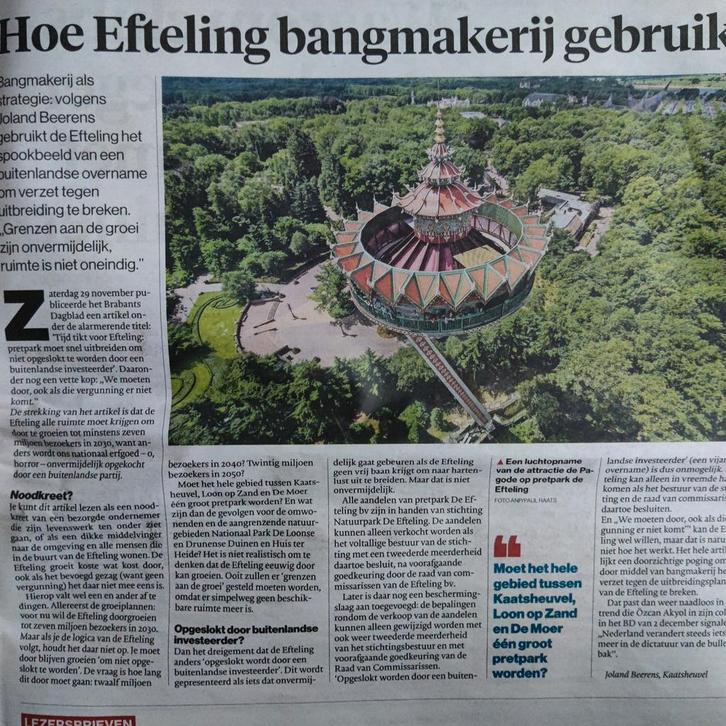 Efteling Krantenartikel: Hoe Efteling bangmakerij gebruikt, Verzamelen, Tijdschriften, Kranten en Knipsels, Knipsel(s), Nederland