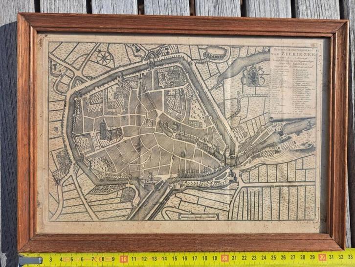 TE KOOP: ETS plattegrond ZIERIKZEE 1751, Antiek en Kunst, Kunst | Etsen en Gravures, Ophalen of Verzenden