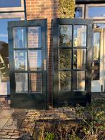 Oude openslaande deuren met glas, Ophalen, Gebruikt, 80 tot 100 cm, 200 tot 215 cm