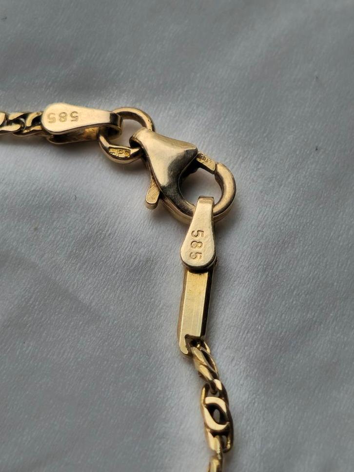 14K Gouden dames Ketting 45cm - 5.86 gram, Sieraden, Tassen en Uiterlijk, Kettingen, Zo goed als nieuw, Goud, Goud, Ophalen of Verzenden