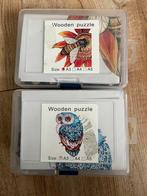 2 Wooden puzzle / houten puzzels Uil en Bij, Ophalen of Verzenden, Minder dan 500 stukjes, Zo goed als nieuw