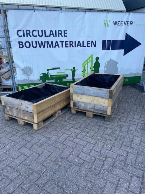 Circulaire plantenbakken, Tuin en Terras, Bloembakken en Plantenbakken, Zo goed als nieuw, Hout, Binnen, Balkon, Tuin, 30 tot 60 cm