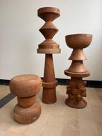 Pols Potten houten Kruk - Bijzettafels POLSPOTTEN, Minder dan 55 cm, Rond, Nieuw, Ophalen of Verzenden