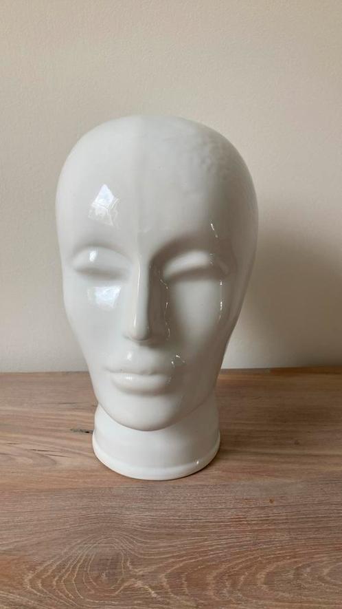 Wit vintage keramiek mannequin hoofd, Huis en Inrichting, Woonaccessoires | Boeddhabeelden, Zo goed als nieuw, Ophalen of Verzenden