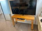 SIDETABLE VERRIJDBAAR, TEAK, 1.40 X 0,49 , NU VOOR 70,00, Huis en Inrichting, Tafels | Sidetables, Ophalen, Gebruikt, 100 tot 150 cm