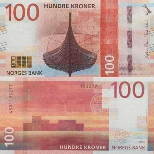 Noorwegen 100 Kroner 2017 P-54 Unc 193277, Postzegels en Munten, Bankbiljetten | Europa | Niet-Eurobiljetten, Los biljet, Overige landen