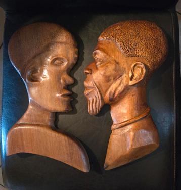 Afrikaans Houten Wandbeelden  - 33cm beschikbaar voor biedingen