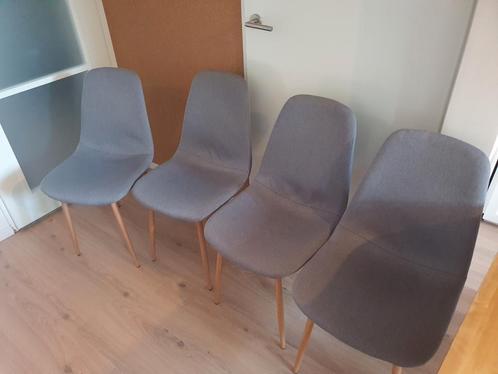 Eetkamer stoelen, 4st, Jonstrup Grijs/Eiken, Jysk, Huis en Inrichting, Stoelen, Zo goed als nieuw, Hout, Grijs, Ophalen