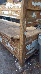 Oude Duitse brocante klepbank, Ophalen, Gebruikt, Hout