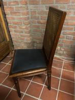 6x Eichholtz stoelen – dubbele rieten rug zwarte stoffen zit, Huis en Inrichting, Ophalen, Gebruikt, Zwart, Eichholtz