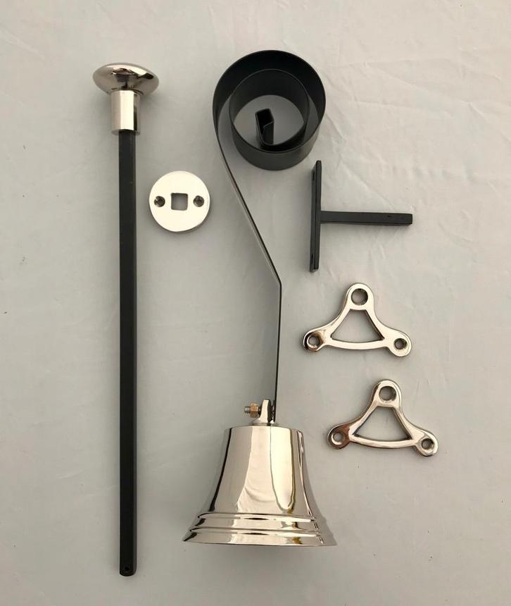 Trekbel,deurbel,bel,oudebel,authentieke bel Trekbel Nikkel g, Antiek en Kunst, Antiek | Woonaccessoires, Ophalen of Verzenden