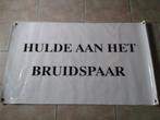 Spandoek voor huwelijksfeest te huur, Hobby en Vrije tijd, Feestartikelen | Verhuur, Ophalen, Zo goed als nieuw, Geboorte of Huwelijk