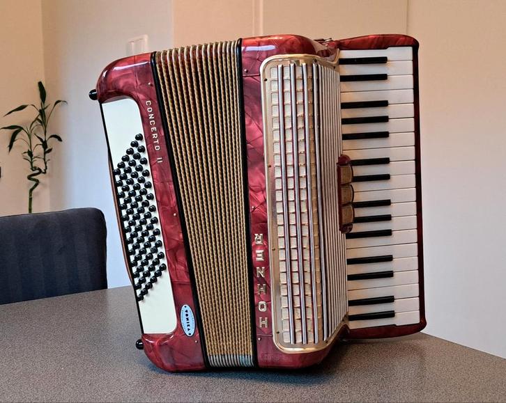 Hohner Concerto II Accordeon - Jaren 60, Muziek en Instrumenten, Accordeons, Gebruikt, Toetsaccordeon, Overige formaten, Hohner