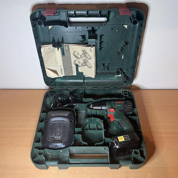 Bosch PSR 1800 LI-2 Accuschroefboormachine Groen, Doe-het-zelf en Verbouw, Gereedschap | Boormachines, Gebruikt, Boor- en Schroefmachine