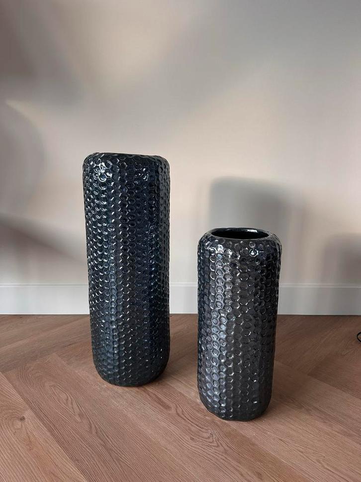 Petrolkleurige Design Vazen Set lifestylewinkel Il Regalo, Huis en Inrichting, Woonaccessoires | Vazen, Zo goed als nieuw, Blauw