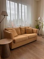 Zandkleurige / gele bank, Huis en Inrichting, Ophalen, Gebruikt, Driepersoons, 75 tot 100 cm
