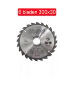 6 zaagbladen 300 mm /30 tands., Ophalen of Verzenden, 1200 watt of meer, Cirkelzaag, 70 mm of meer