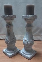 Kandelaar steen 2 stuks, Ophalen, Zo goed als nieuw, Overige materialen, 25 tot 50 cm