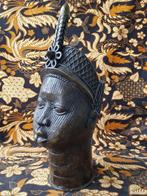 Groot authentiek Oduduwa hoofd uit Nigeria van Benin brons., Ophalen of Verzenden