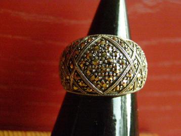 RING ZILVER 925 ART DECO MARKASIET 11,3 GRAM 18,5 MM VINTAGE beschikbaar voor biedingen