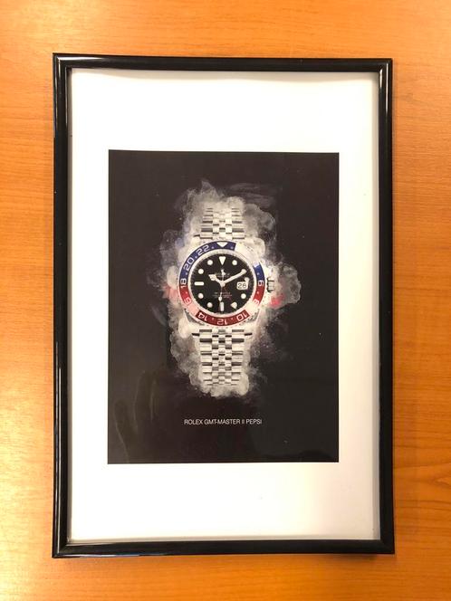 Rolex Pepsi Poster inclusief Lijst (32x22cm), Verzamelen, Posters, Nieuw, Overige onderwerpen, Rechthoekig Staand, Met lijst, Ophalen of Verzenden