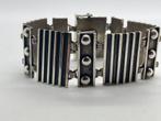 A778 Prachtige zilveren brutalist armband, Sieraden, Tassen en Uiterlijk, Antieke sieraden, Ophalen of Verzenden, Zilver, Armband