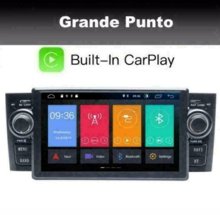 Fiat Grande Punto navigatie android 10 wifi dab+ carplay 7'', Auto diversen, Autoradio's, Nieuw, Ophalen of Verzenden