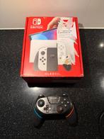 Nintendo Switch OLED Wit | Krasvrij | Pro Controller, Spelcomputers en Games, Switch OLED, Ophalen of Verzenden, Zo goed als nieuw