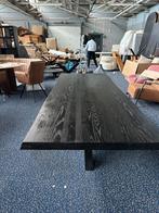 Boomstamtafel Eleonora Spinpoot – Zwart met Eiken Patroon, Ophalen of Verzenden, Nieuw, Rechthoekig, 200 cm of meer