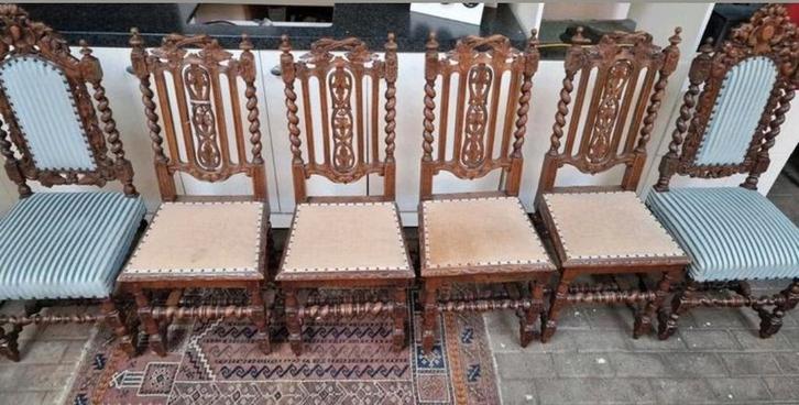 7 antieke mechelse stoelen kasteelstoelen, Antiek en Kunst, Antiek | Meubels | Stoelen en Banken, Ophalen