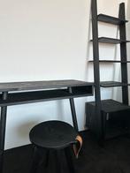 Houten bureau, kast en kruk, Huis en Inrichting, Bureaus, Zo goed als nieuw, Ophalen, Bureau