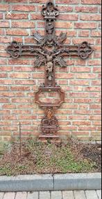 Grote antieke gietijzeren kruis, Antiek en Kunst, Antiek | Religie, Ophalen