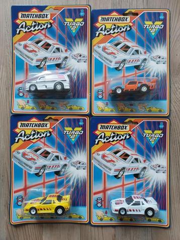 4 X MATCHBOX TURBO2 ACTION UIT 1987 ZELDEN AANGEBODEN ALLE 4 beschikbaar voor biedingen