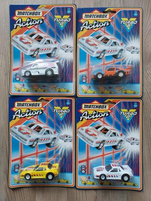 4 X MATCHBOX TURBO2 ACTION UIT 1987 ZELDEN AANGEBODEN ALLE 4, Hobby en Vrije tijd, Modelauto's | Overige schalen, Nieuw, Auto