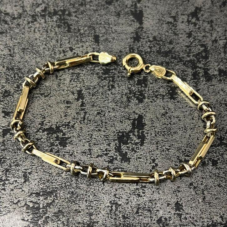 14k gouden armband monte carlo schakel, Sieraden, Tassen en Uiterlijk, Armbanden, Nieuw, Goud, Ophalen of Verzenden