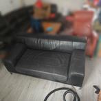 IKEA leren bank zwart, Huis en Inrichting, Banken | Sofa's en Chaises Longues, Ophalen, Gebruikt, Tweepersoons