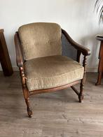 Vintage fauteuil met rieten details, Ophalen, Gebruikt, Minder dan 75 cm, 50 tot 75 cm
