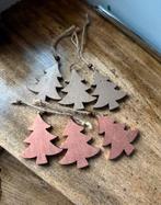 6x Kerstboom mini houten hangers, Diversen, Ophalen of Verzenden, Zo goed als nieuw