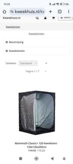 Kweektent 120x120x200cm plus filters en afzuigers. (Lees), Tuin en Terras, Kweekspullen, Ophalen of Verzenden, Gebruikt, Kweektent