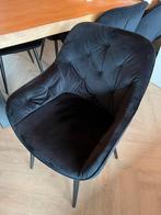 Eetkamerstoelen velvet 6 stuks, Huis en Inrichting, Stoelen, Ophalen, Gebruikt, Zwart, Stof