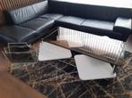 Vintage Salontafel Set Rookglas & Tijdschriftenhouder, Huis en Inrichting, Tafels | Salontafels, Ophalen, Gebruikt, 100 tot 150 cm