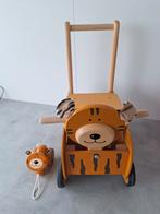 Loopauto met blokken en tijger, Ophalen of Verzenden, Zo goed als nieuw, Duw- of Trekspeelgoed