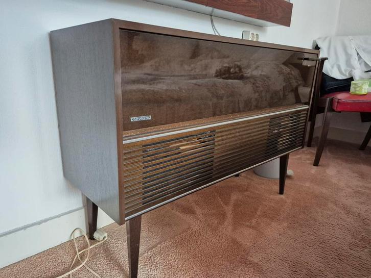 Vintage Grundig Radiomeubel met Philips Platenspeler, Antiek en Kunst, Antiek | Tv's en Audio, Ophalen