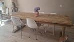 Steigerhouten kloostertafel, Huis en Inrichting, Tafels | Eettafels, Ophalen, 200 cm of meer, 50 tot 100 cm, Zo goed als nieuw
