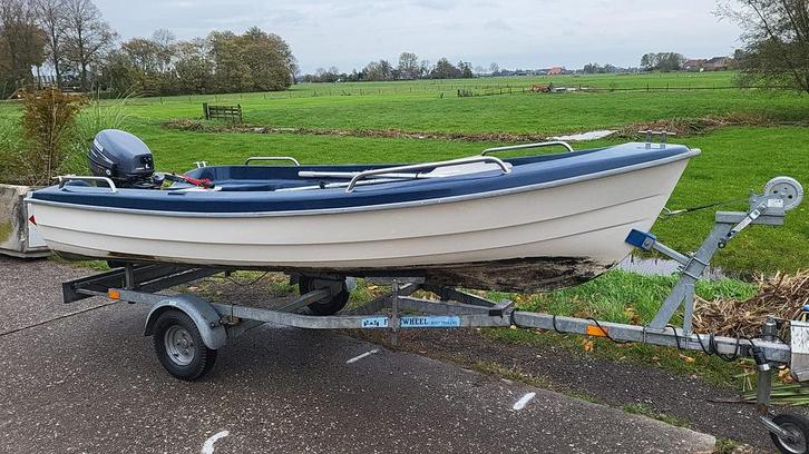 Twister 365 met 6pk yamaha 4takt & freewheel trailer, Watersport en Boten, Vis- en Consoleboten, Zo goed als nieuw, Tot 10 pk