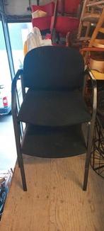 Stapelstoel stof zwart 2 x, Ophalen, Gebruikt, Zwart